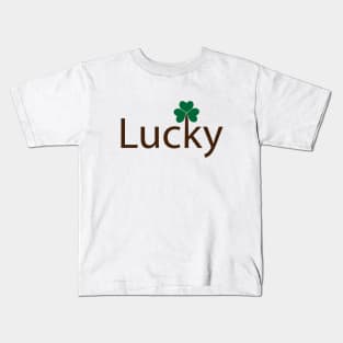 Lucky being lucky creative artsy Kids T-Shirt